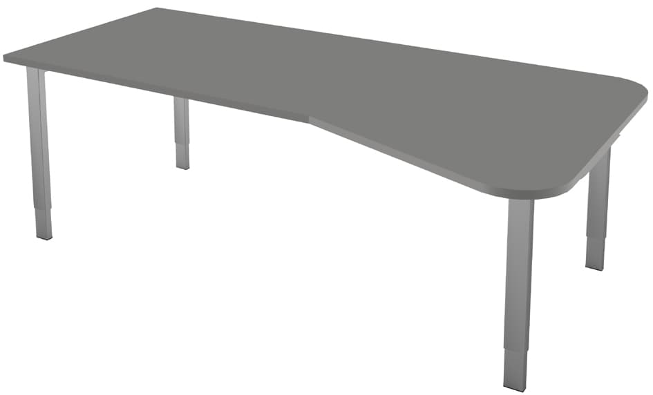 Kerkmann Pc-Schreibtisch Form 5, 4-Fuß-Gestell, Graphit