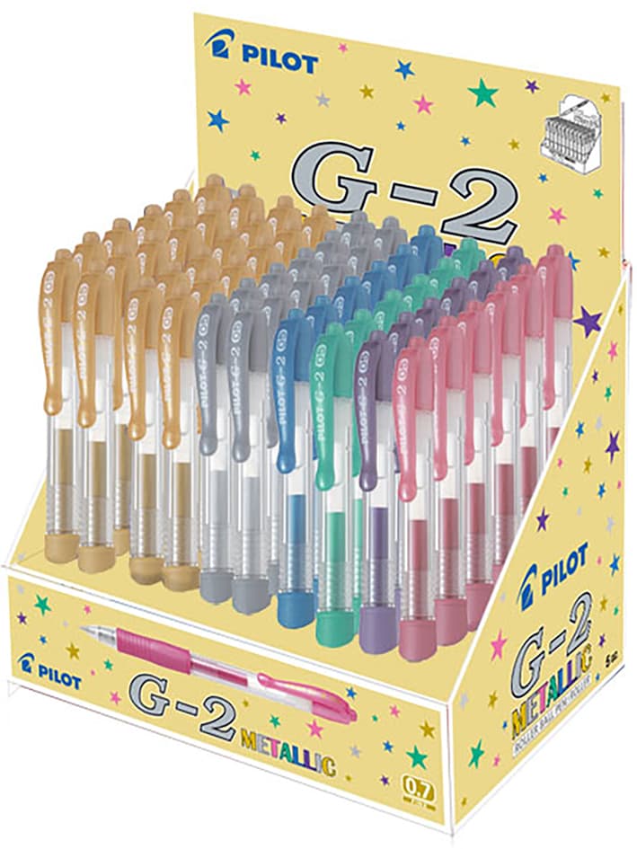 Pilot Gelschreiber G2 07 Metallic, 60er Display