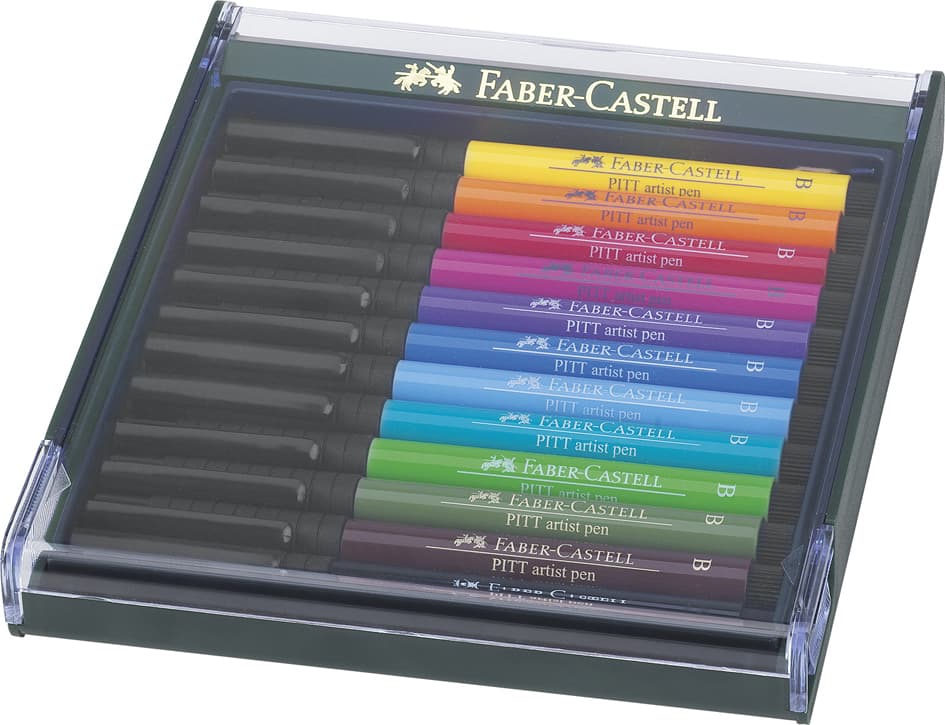 Faber-Castell Tuschestift Pitt Artist Pen, 12er Etui Basic