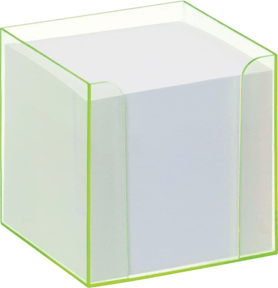 Folia Zettelbox , Luxbox, Mit Leuchtkanten, Grün, Bestückt