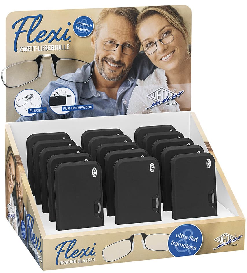 Wedo Zweit-Lesebrille , Flexi, , Bügellos, 15er Display