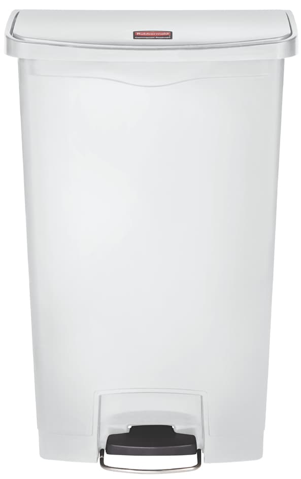 Rubbermaid Tret-Abfalleimer Slim Jim, 68 Liter, Weiß