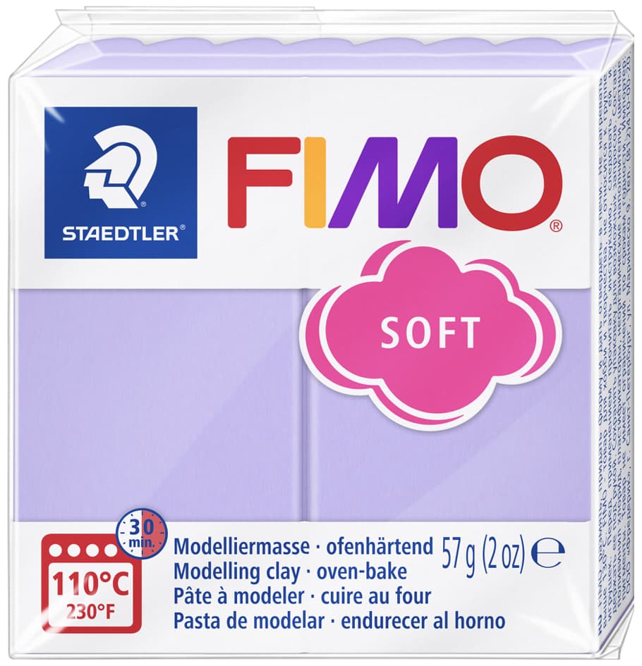 Fimo Soft Modelliermasse, Ofenhärtend, Pastell-Flieder,57g