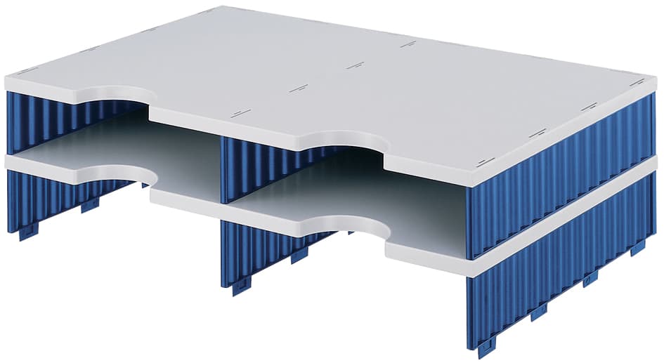 Styro Aufbaueinheit Styrodoc Duo, 4 Fächer, Blau/Grau