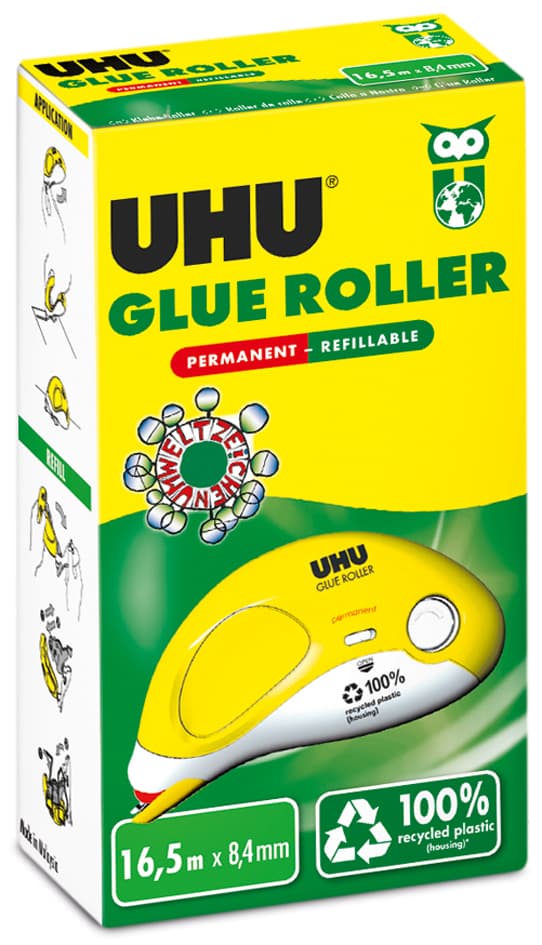 Uhu Kleberoller Glue Roller, Permanent, 8,4 Mm X 16,5 M