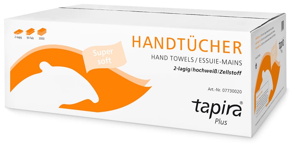 Tapira Handtuchpapier Plus, 203 X 320 Mm, W-Falz, Hochweiß