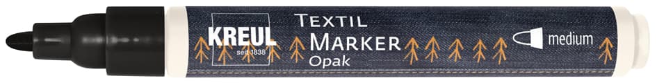 Kreul Textilmarker Opak, Rundspitze, Schwarz