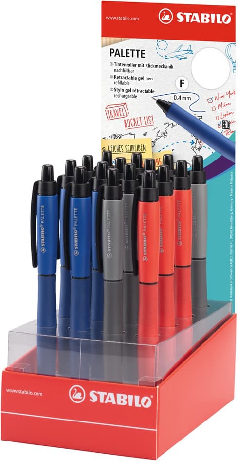Stabilo Tintenroller Palette, 16er Thekendisplay