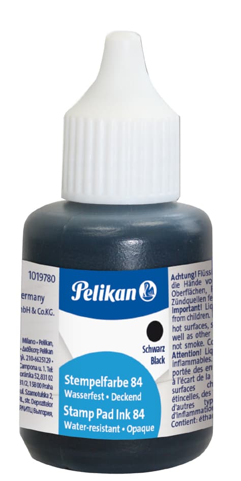 Pelikan Stempelfarbe 84, Wasserfest, Weiß, Inhalt: 30 Ml