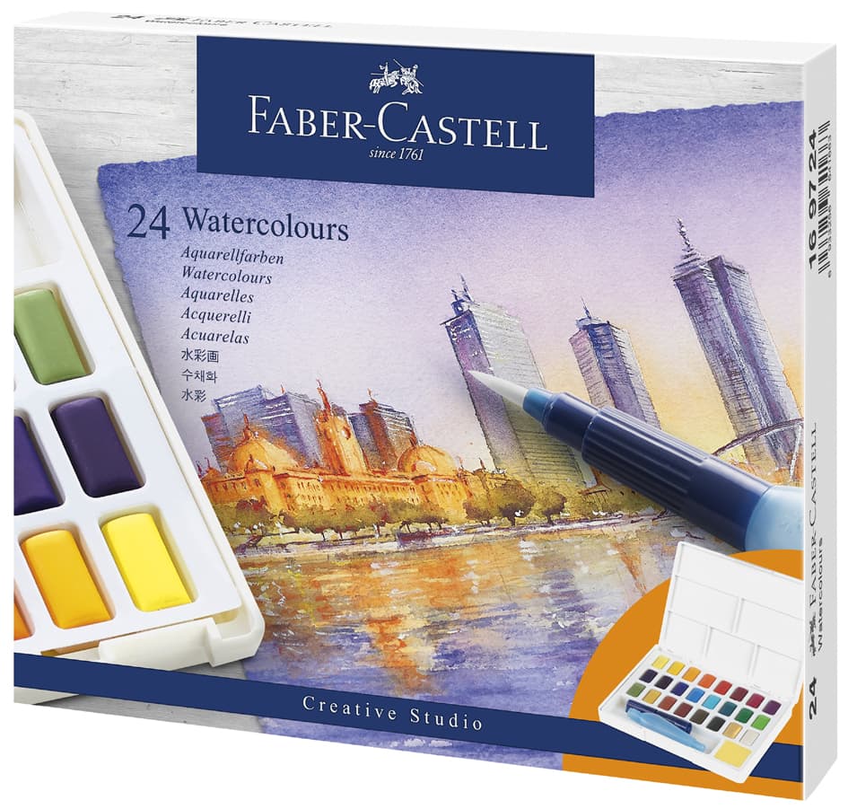 Faber-Castell Aquarellfarbe In Näpfchen, 24er Etui