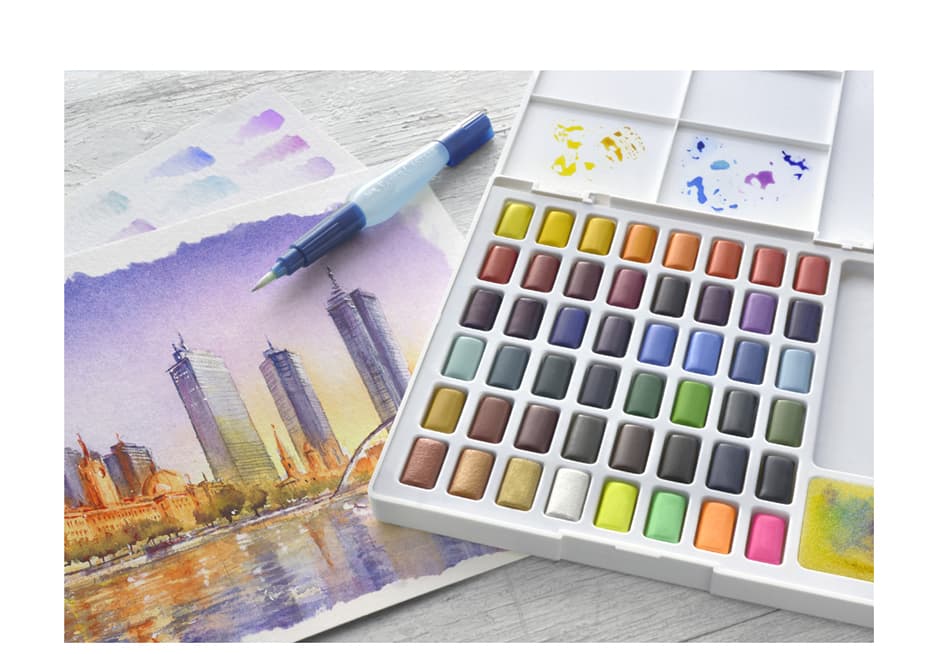 Faber-Castell Aquarellfarbe In Näpfchen, 48er Etui