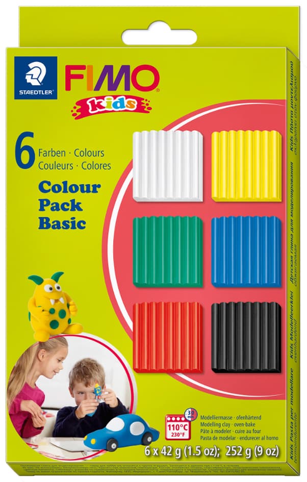 Fimo Kids Modelliermasse-Set Colour Pack , Basic, , 6er Set