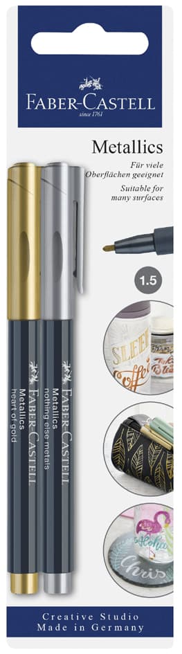 Faber-Castell Metallics Marker, 2er Blisterkarte