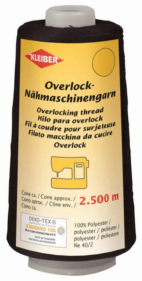 Kleiber Overlock-Nähmaschinengarn, 2.500 M, Schwarz