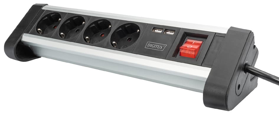 Digitus Steckdosenleiste, 4-Fach, 2x Usb, Mit Schalter