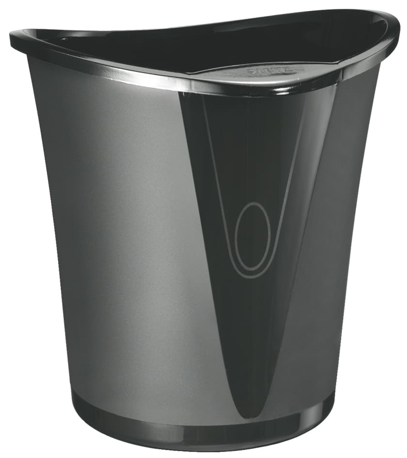 Leitz Papierkorb Allura, Aus Kunststoff, 18 Liter, Schwarz