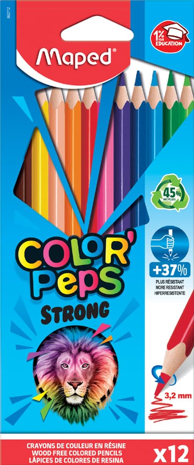Maped Dreikant-Buntstift Color, Peps Strong, 12er Kartonetui