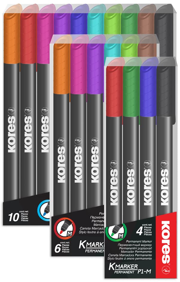Kores Permanent-Marker , K Marker Fine, , M, 6er Etui