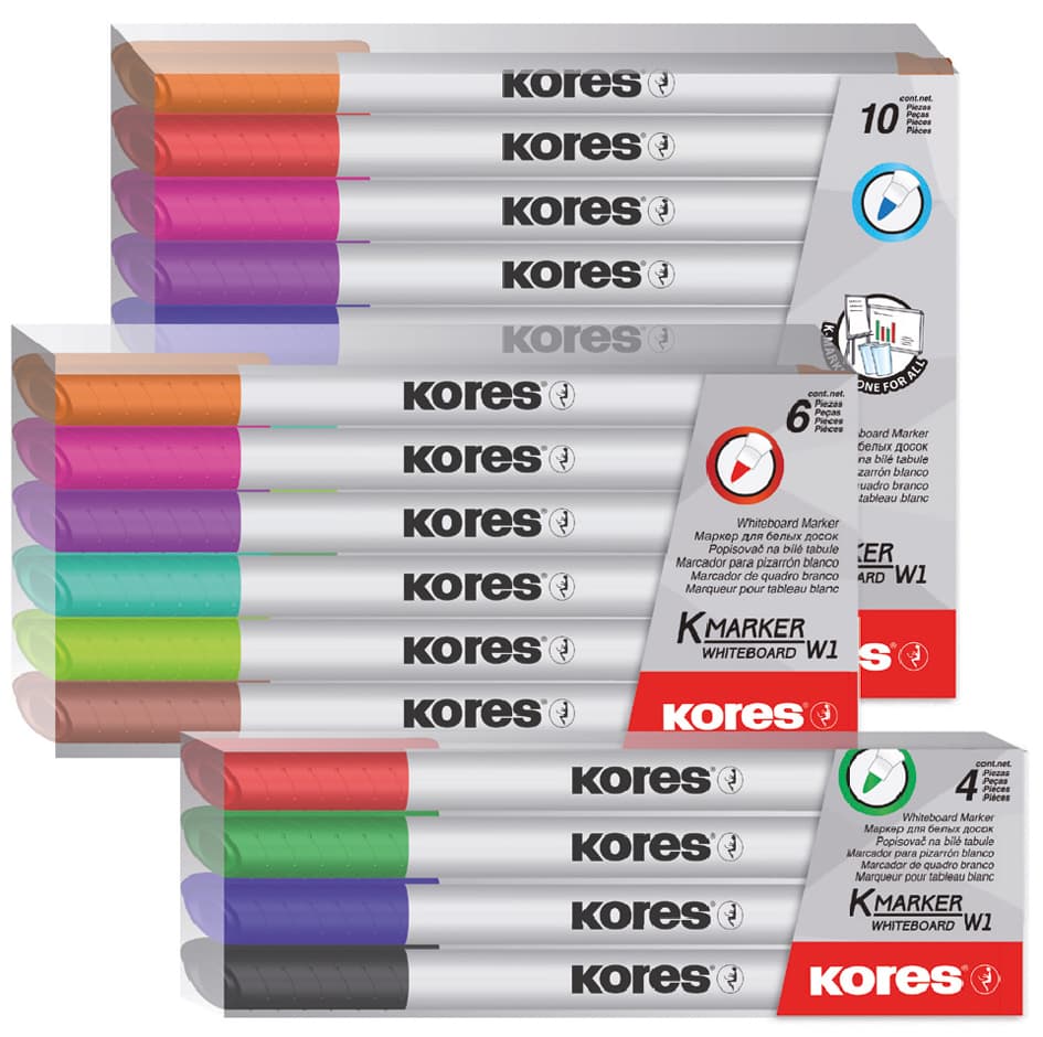Kores Non-Permanent Marker , K Marker W1, , 10er Etui