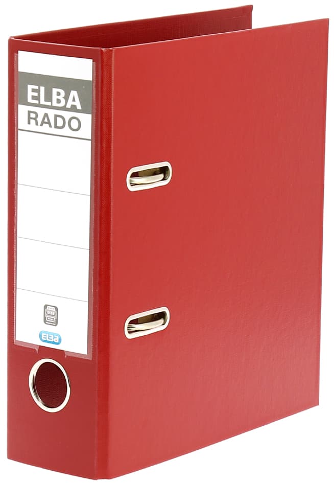 Elba Ordner Rado Plast - Din A5 Hoch, Rückenbr.: 75 Mm, Rot