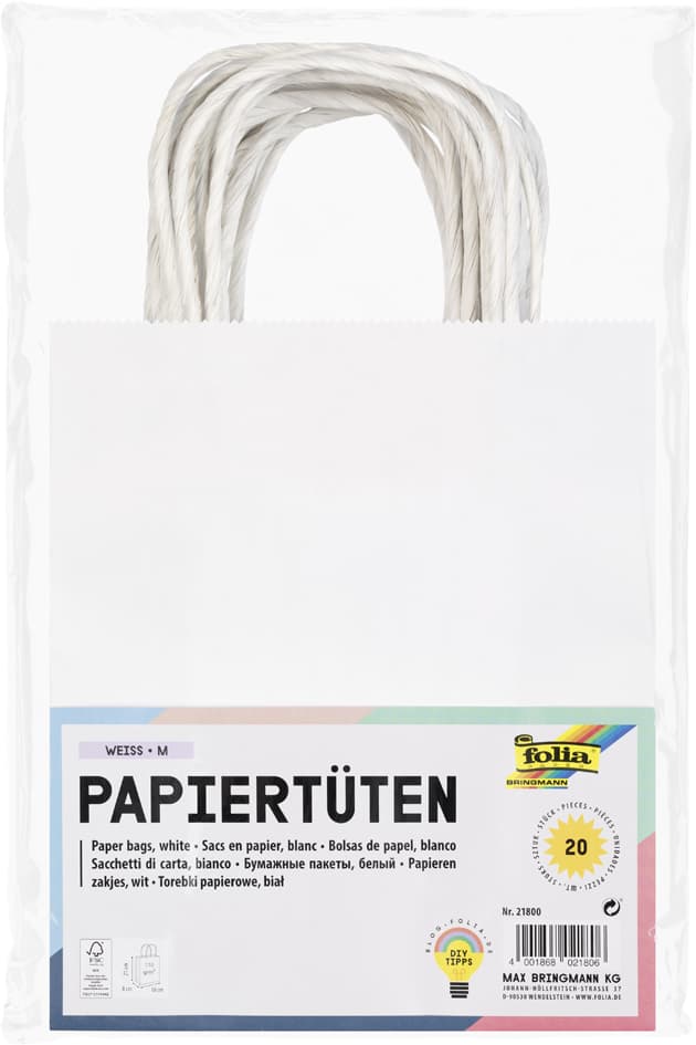 Folia Papiertüten, Kraftpapier, 125 X 50 X 150 Mm, Natur