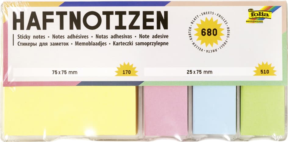 Folia Haftnotizen In Spenderbox, Bestückt