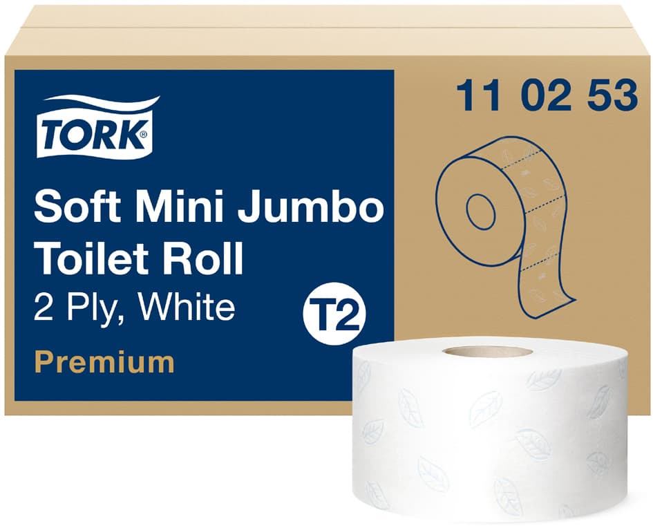 Tork Minirollen-Toilettenpapier Jumbo, 2-Lagig, Weiß, 170 M