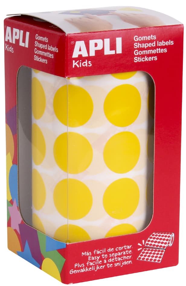 Apli Kids Sticker Creative , Rund, , Auf Rolle, Gelb