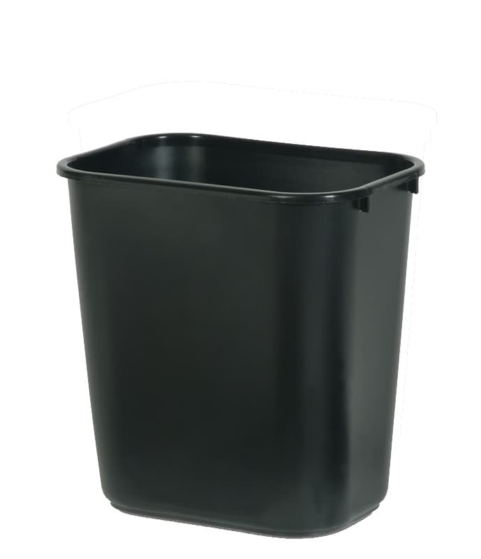 Rubbermaid Papierkorb, 26,6 Liter, Rechteckig, Pe, Schwarz