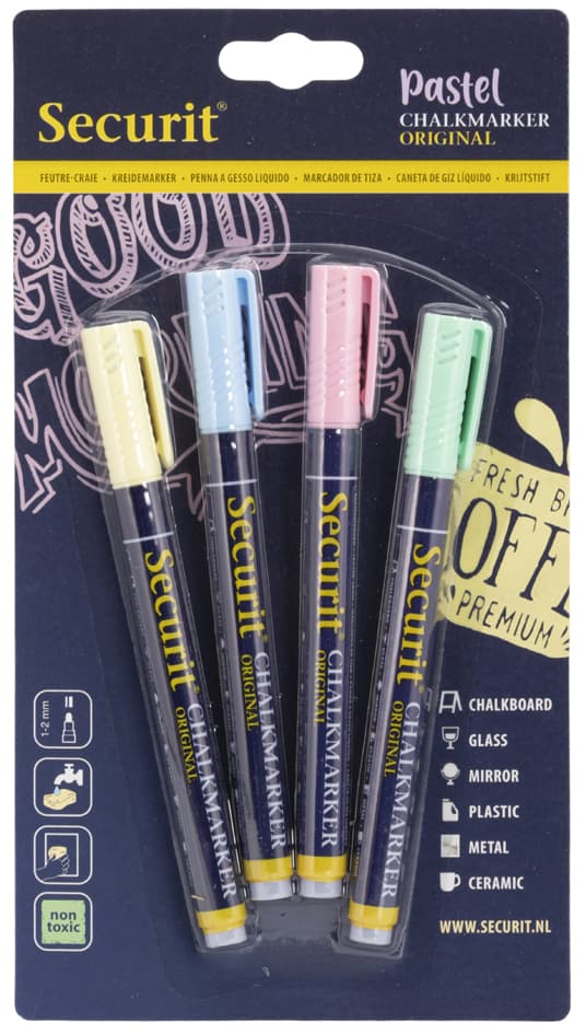Securit Kreidemarker Original Small, 4er Set, Pastell