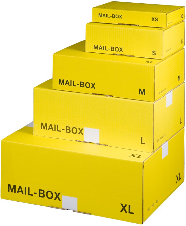 Smartboxpro Paket-Versandkarton Mail Box, Größe: L, Gelb
