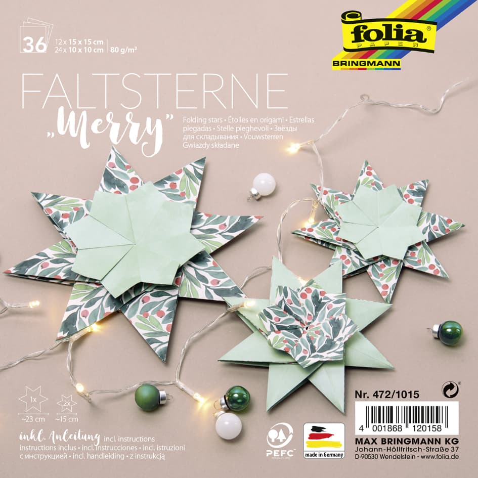 Folia Faltsterne-Set , Merry, (Meißner-Technik)