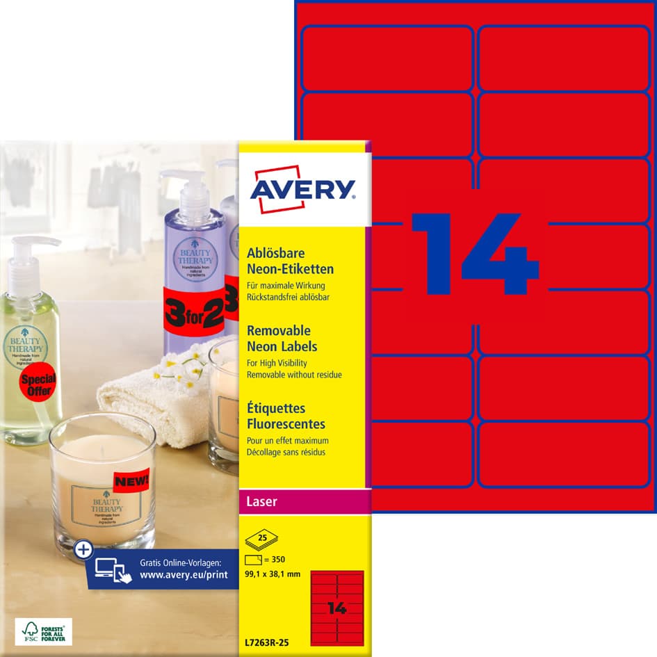 Avery Zweckform Stick&Lift Etiketten, 63,5 X 29,6 Mm, Gelb