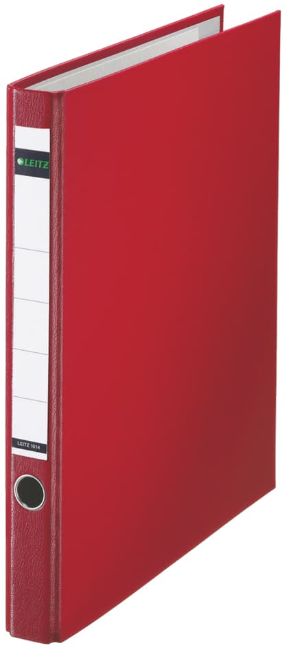 Leitz Plastik-Ringordner, Din A4, Rot, 2 D-Ring-Mechanik