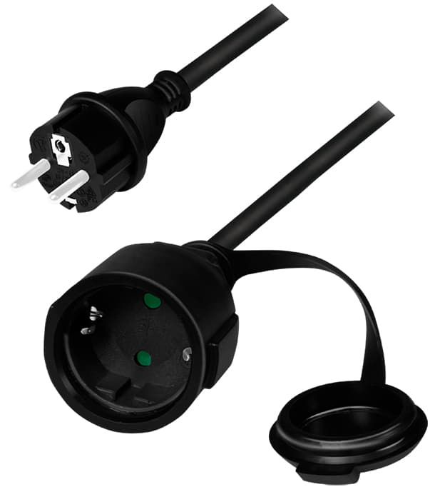 Logilink Schutzkontakt-Stromverlängerungskabel, 5,0 M, Ip44
