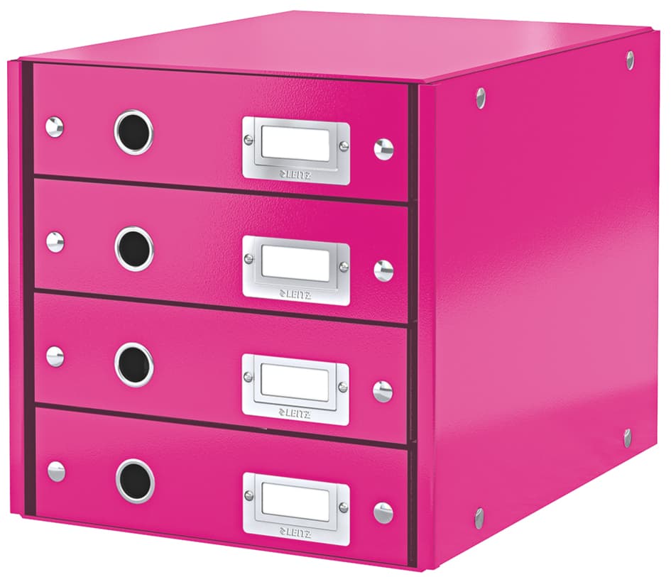 Leitz Schubladenbox Click & Store Wow, 4 Schübe, Pink