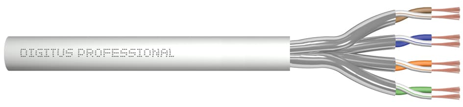 Digitus Roh-Patchkabel Kat. 6a, U/Ftp, 100 M, Grau