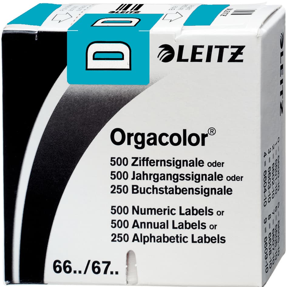 Leitz Buchstabensignal Orgacolor , I, , Auf Rolle, Grau
