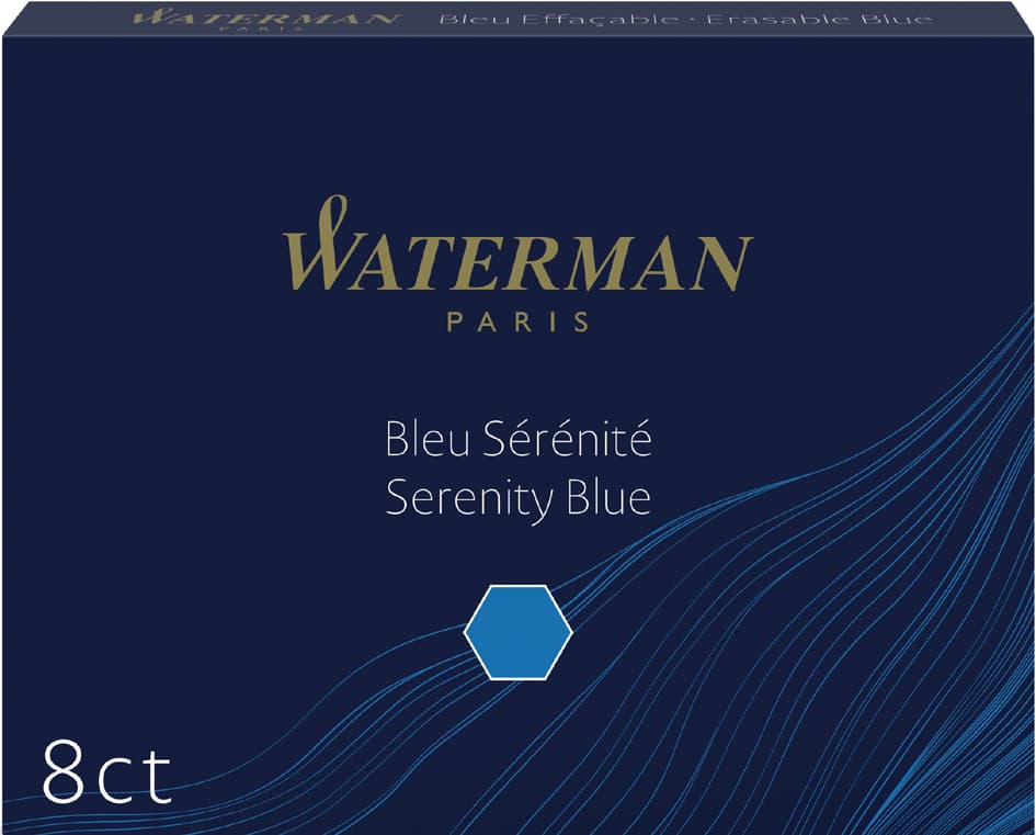 Waterman Standard Großraum-Tintenpatronen, Serenity Blau