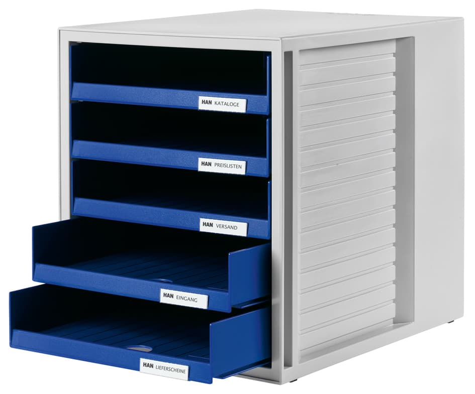 Han Schubladenbox Schrank-Set, 5 Offene Schübe, Lichtgrau