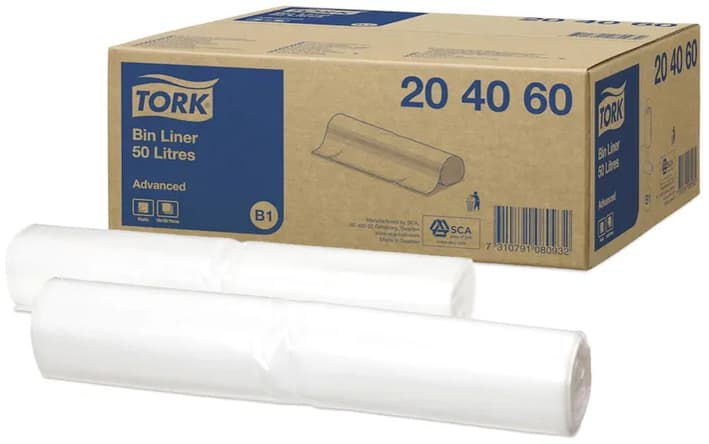 Tork Abfallsack, Transparent, 50 Liter
