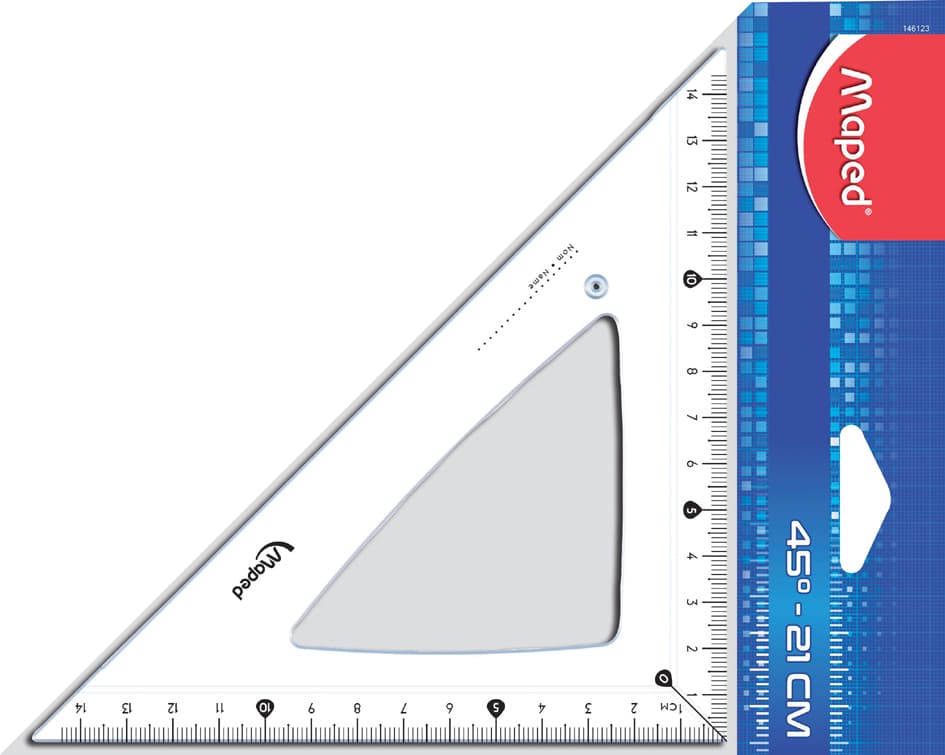 Maped Zeichendreieck Cristal 45 Grad, Hypotenuse: 210 Mm
