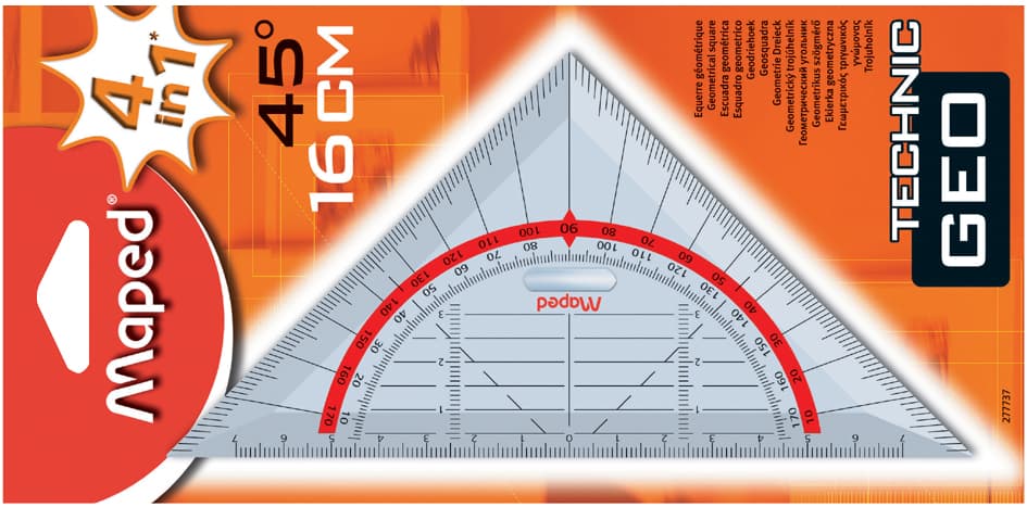 Maped Geometriedreieck Technic, Hypotenuse: 160 Mm