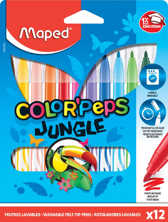 Maped Fasermaler Color, Peps Jungle, 12er Kartonetui