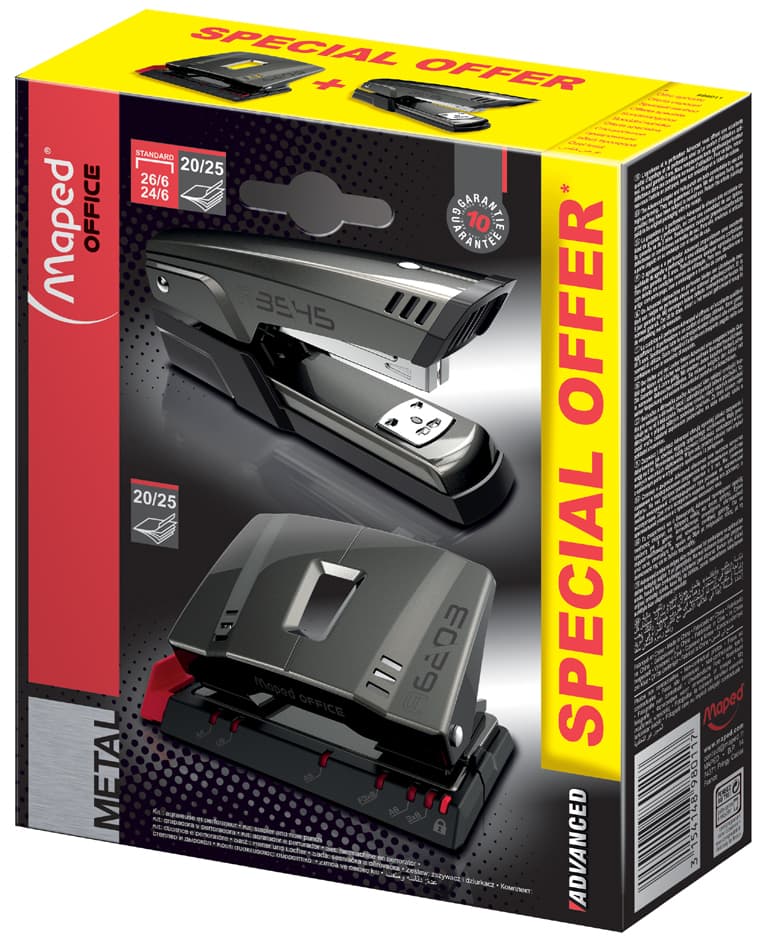 Maped Heftgerät- & Locher-Set Advanced, Taupe