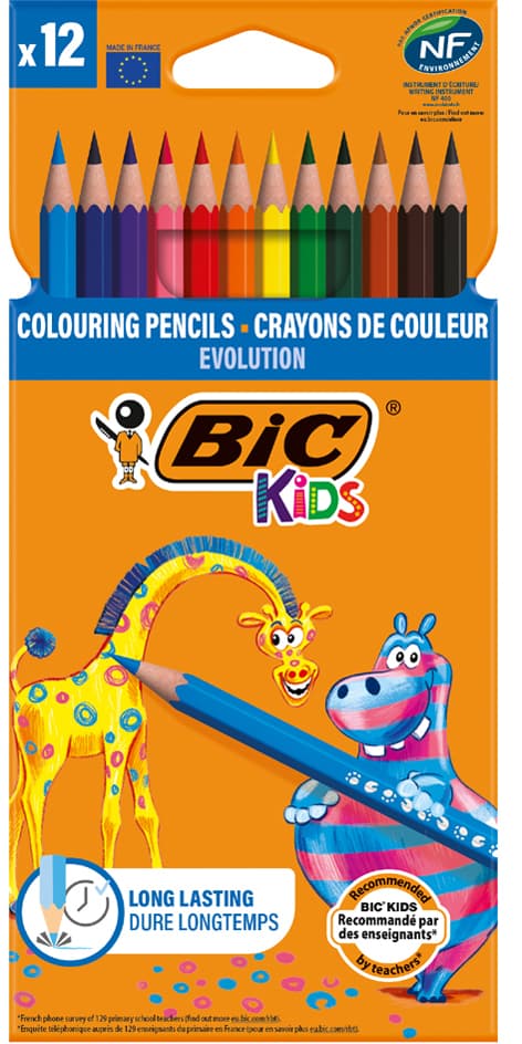 Bic Kids Buntstifte Evolution Ecolutions, 12er Kartonetui
