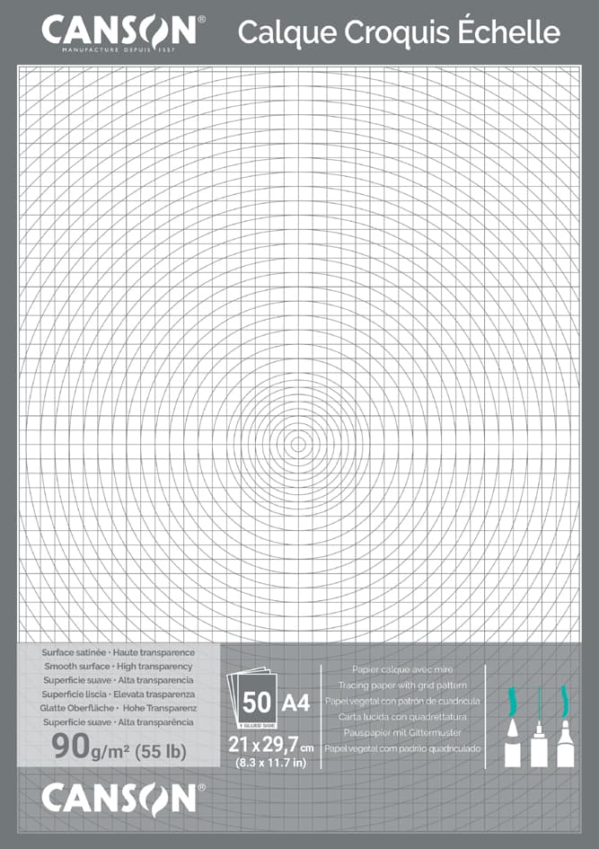 Canson Technisches Zeichenpapier, Din A4, 90/95 G/Qm