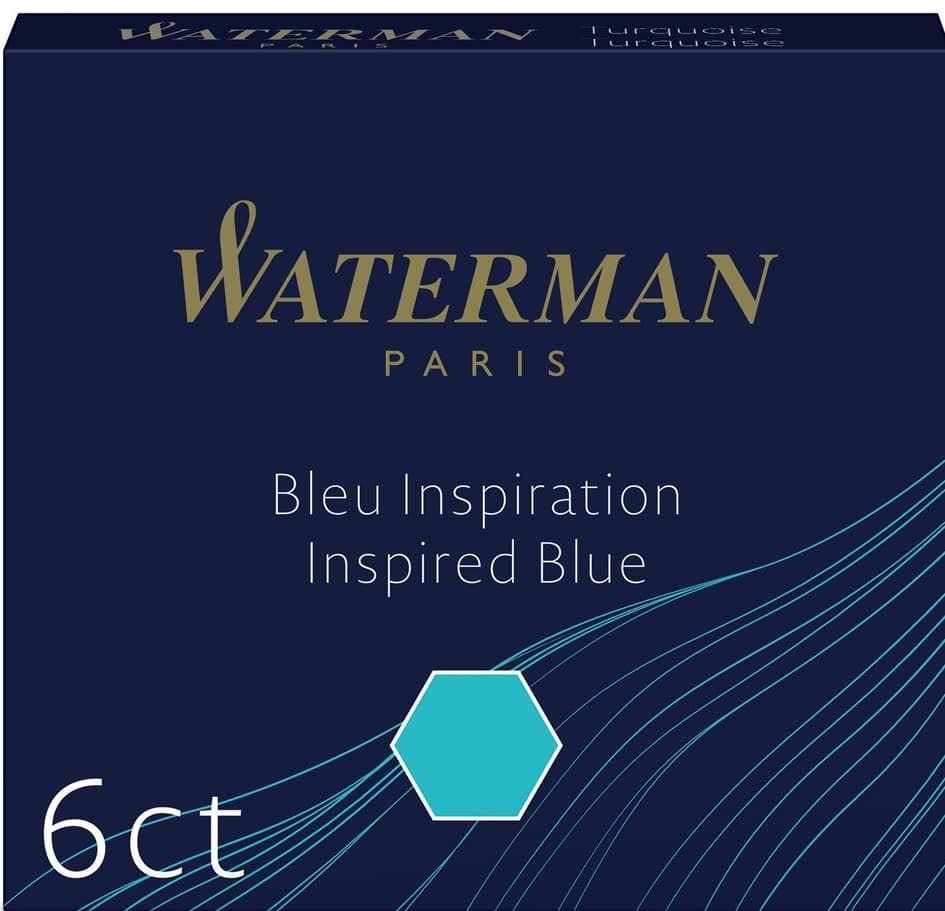 Waterman Standard-Tintenpatronen, Serenity Blau, Löschbar