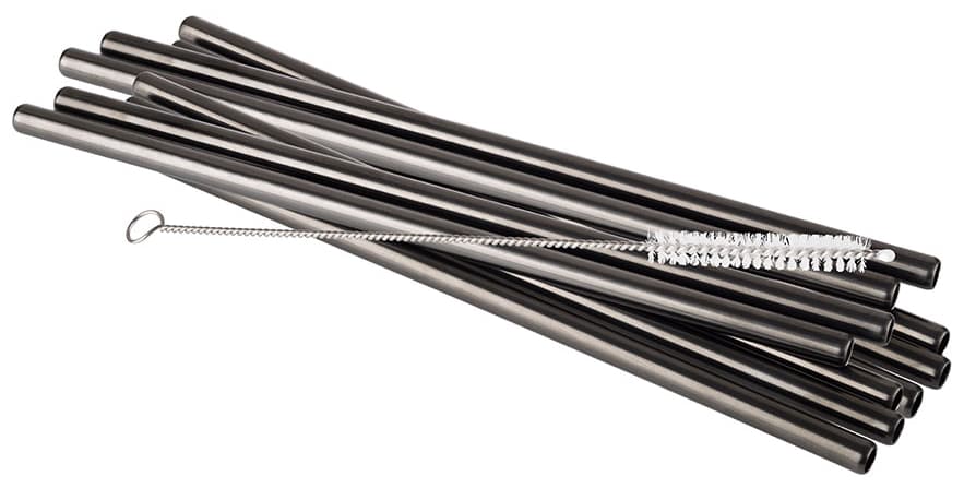 Aps Trinkhalm, Aus Edelstahl, Länge: 215 Mm, Schwarz