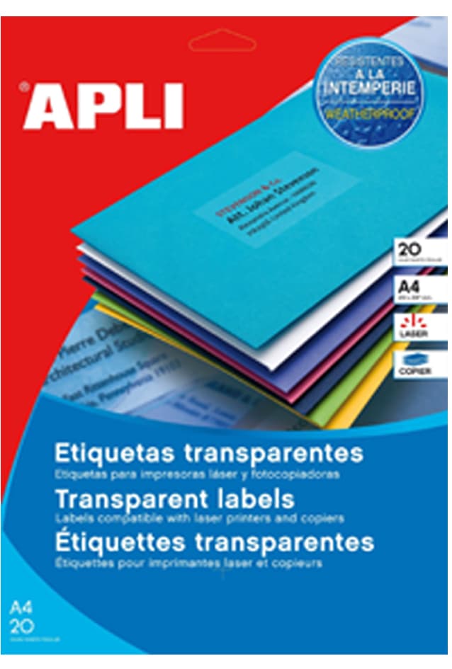 Apli Transparente Adress-Etiketten, 99,1 X 67,7 Mm
